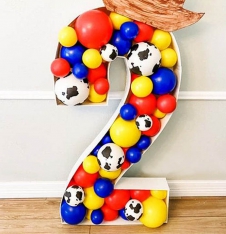 SAMM RBS4-8 Çiftlik Kovboy Tema Dev Rakam Balon Standı Seti 120cm (1 den 9 a Yaş Seçimli)