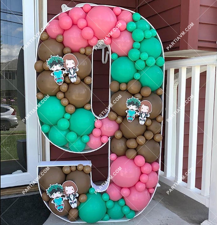 RBS7-2 LOL Bebek Dev Rakam Balon Standı Seti 120cm (1 den 9 a Yaş Seçimli)