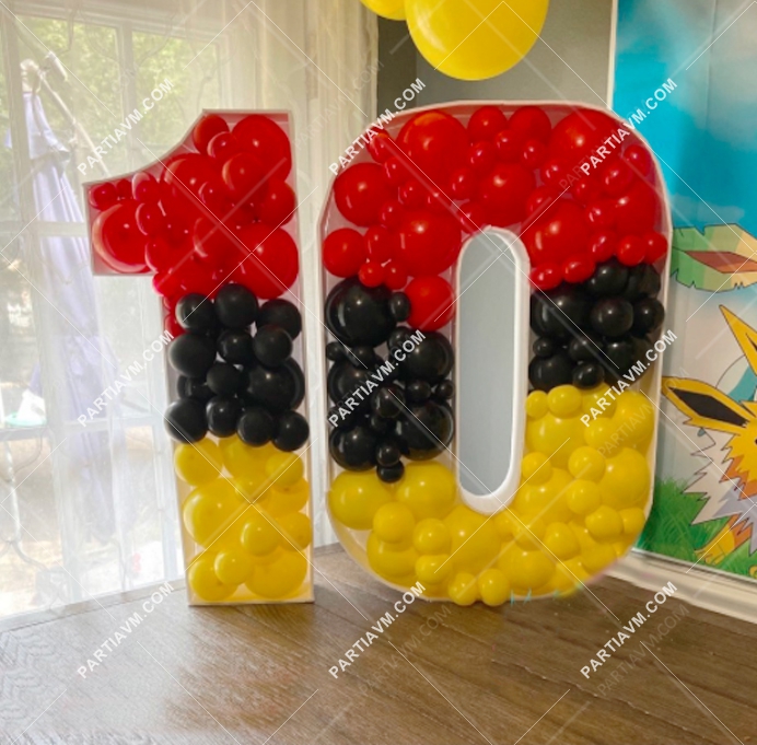 RBS8-1 Minnie Mickey Mouse Dev Rakam Balon Standı Seti 120cm (1 den 9 a Yaş Seçimli)