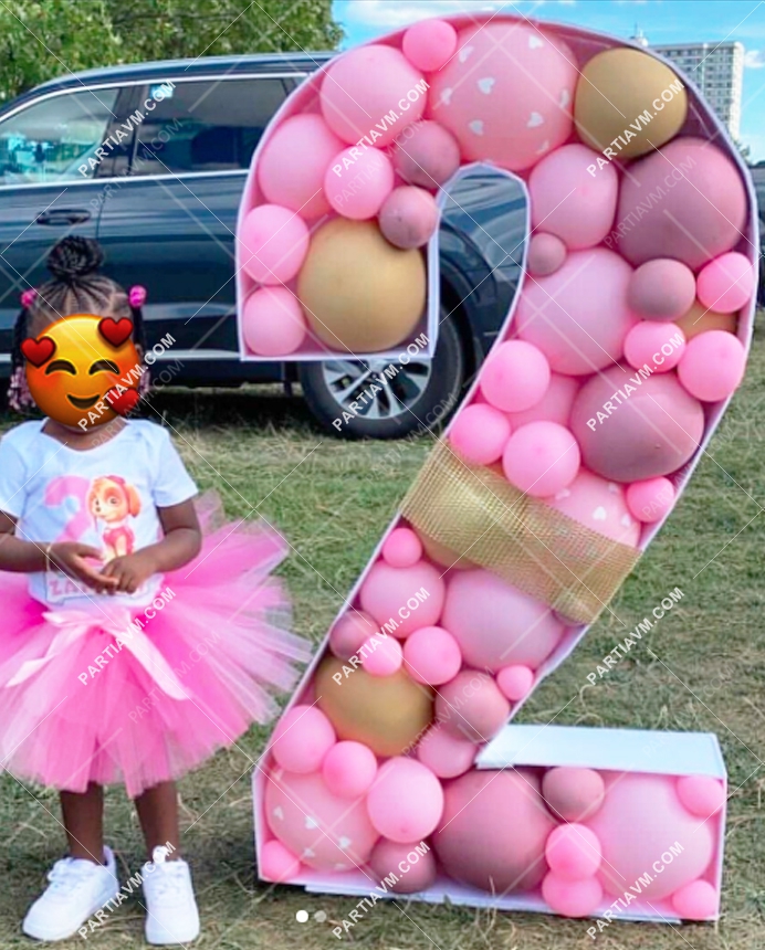 RBS8-6 Minnie Mouse Dev Rakam Balon Standı Seti 120cm (1 den 9 a Yaş Seçimli)