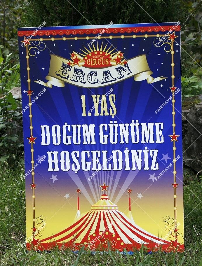 Renkli Karnaval Doğum Günü Süsleri 70x100 cm Katlanmaz Pano Afiş