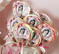 Partiavm Romantik Bahar Gülleri Doğum Günü Lolipop Şeker Etiketli Kurdeleli 10 Adet satın al