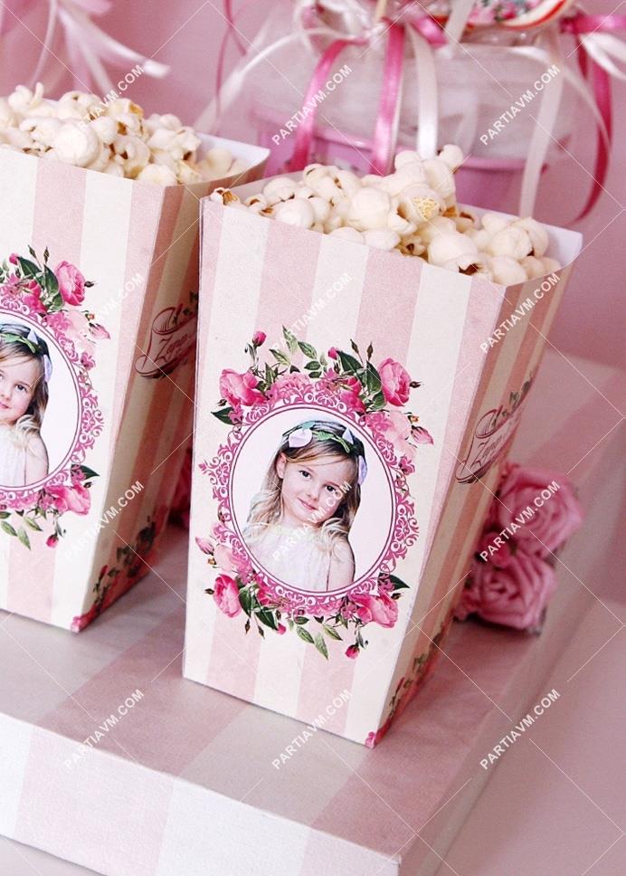 Romantik Bahar Gülleri Doğum Günü Popcorn Kutusu 5 Adet