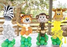 SAMM Safari Balon Standı 4 Adet 180cm Zebra Kaplan Zürafa Maymun Set Kolay Kurulum Full Set  satın al