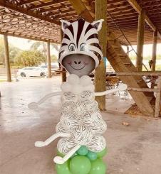 SAMM Safari Balon Standı Zebra  200cm Kolay Kurulum Full Set 