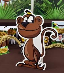 Partiavm Safari Doğum Günü 30 cm Maymun Masaüstü Dekor Pano satın al