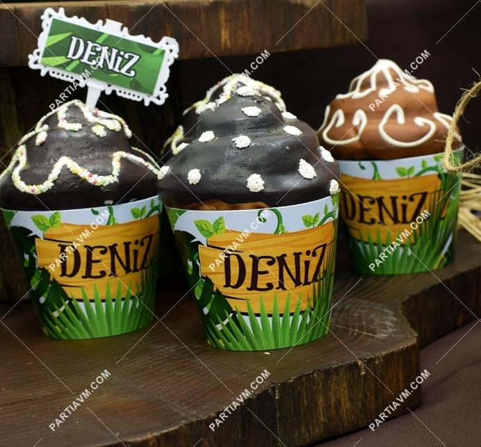 Safari Doğum Günü Cupcake Sargısı 10 Adet