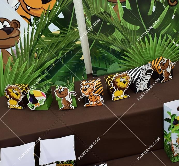 Safari Doğum Günü Karakterli Karton Kutu