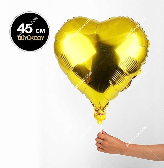 SAMMFBKA1 Altın Kalp Folyo Balon Büyük Boy 45cm