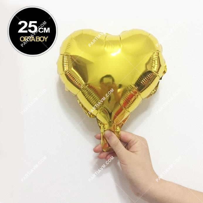 SAMMFBKA2 Altın Kalp Folyo Balon Orta Boy 25cm