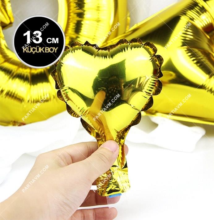 SAMMFBKA3 Altın Kalp Folyo Balon Küçük Boy 13cm