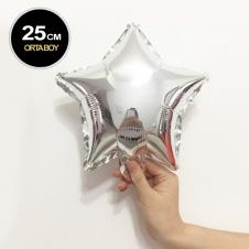 SAMM SAMMFBYG2 Gümüş Yıldız Folyo Balon Orta Boy 25cm