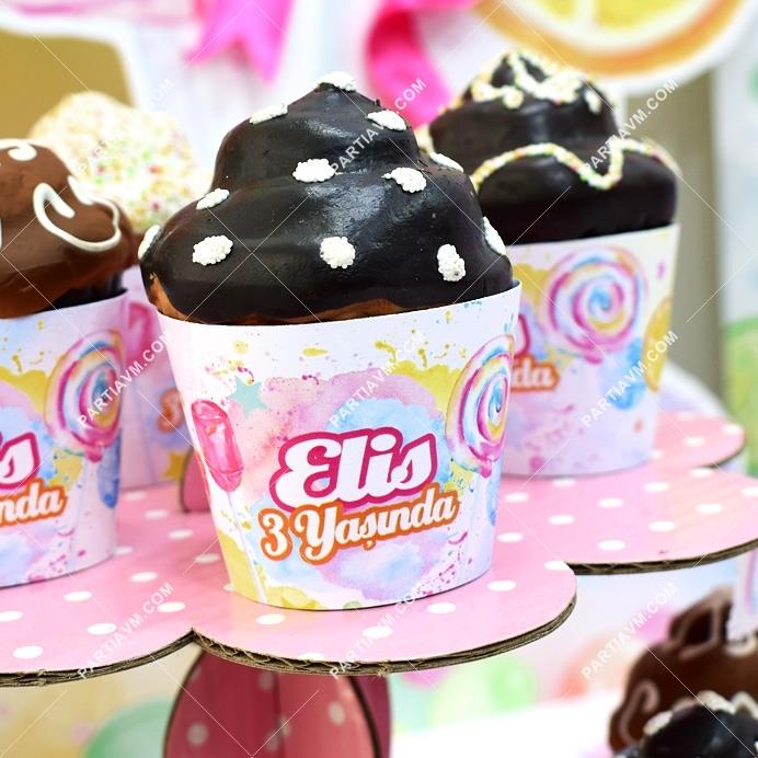 Şeker Kız Partisi Cupcake Sargısı 10 Adet