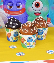 Partiavm Sevimli Canavarlar Doğum Günü Süsleri Cupcake Sargısı 10 Adet