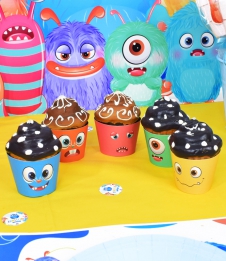 Partiavm Sevimli Canavarlar Doğum Günü Süsleri Cupcake Sargısı 10 Adet