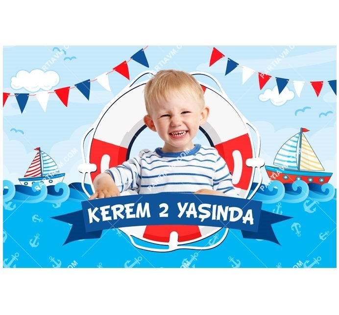 Sevimli Denizci Doğum Günü 120x85 cm Büyük Boy Kağıt Afiş