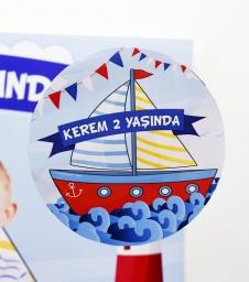 Partiavm Sevimli Denizci Doğum Günü 20 cm Önlü Arkalı Baskı Kalın Karton Misinalı Asma Süs satın al