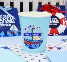 Partiavm Sevimli Denizci Doğum Günü Etiketli Karton Bardak 5 Adet satın al