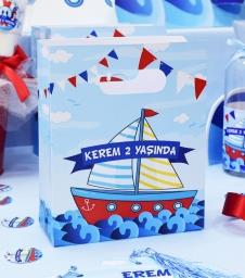 Partiavm Sevimli Denizci Doğum Günü Hediye Çantası Özel Tasarım 13 X 16 cm 5 Adet