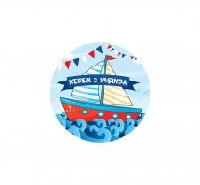 Partiavm Sevimli Denizci Doğum Günü Yuvarlak Etiket 3.5 cm 15 Adet satın al