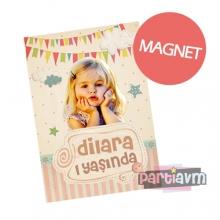 Partiavm Sevimli Düşler Doğum Günü Süsleri Hediyelik Magnet Kurdeleli Poşetinde 7X10 cm   satın al