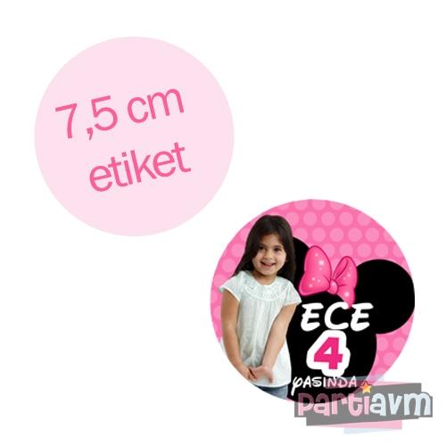 Sevimli Fare Doğum Günü Süsleri Yuvarlak Etiket 7,5cm 10 Adet