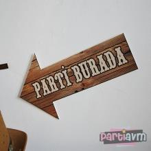 Partiavm Sevimli Kovboy Doğum Günü Süsleri 40 cm Yönlendirme Panosu