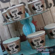 Partiavm Sevimli Kovboy Doğum Günü Süsleri Cupcake Sargısı 10 Adet satın al