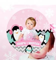 Partiavm Sevimli Penguenler Doğum Günü 20 cm Önlü Arkalı Baskı Kalın Karton Misinalı Asma Süs satın al