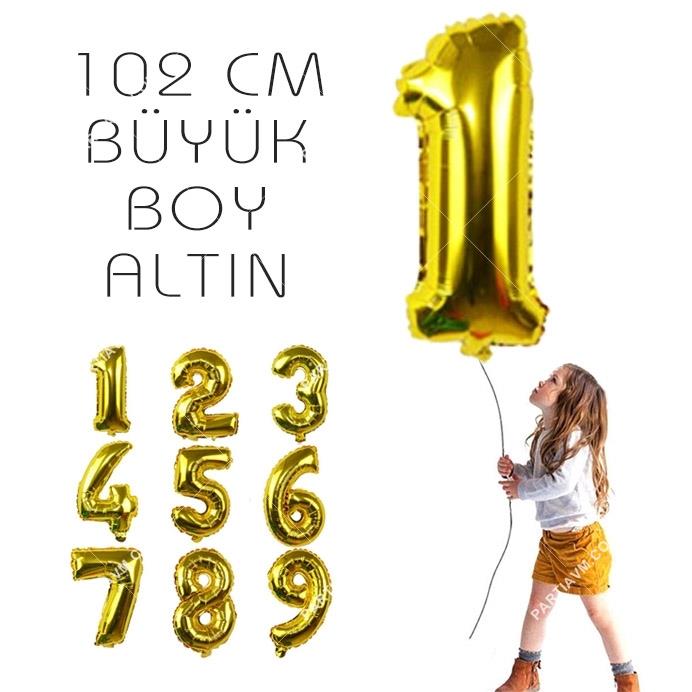SFHB01A Altın Folyo Rakamlı Balon 102cm 