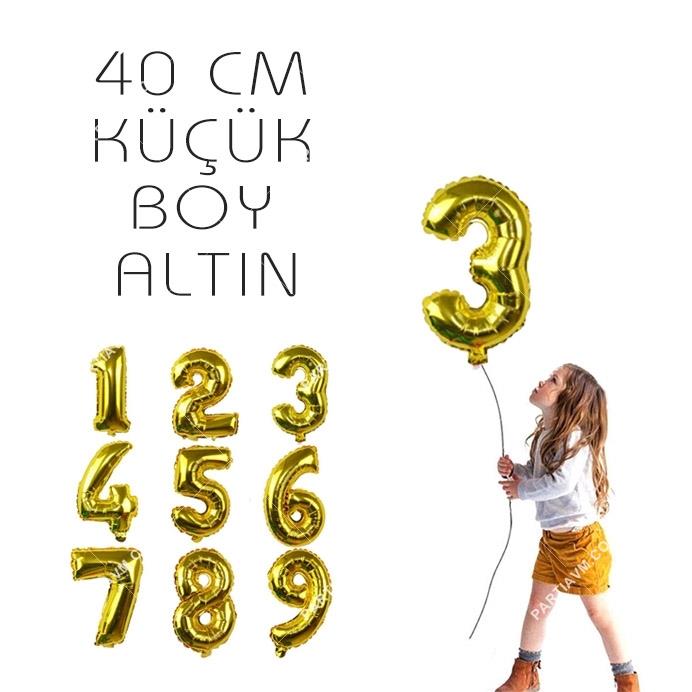 SFHB01C Altın Folyo Rakamlı Balon Küçük Boy 40cm