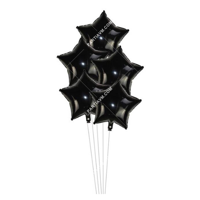 Siyah Yıldız Balon Demeti 5li