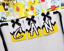 Partiavm Snoopy Doğum Günü Banner İsim Kurdele Süslemeli