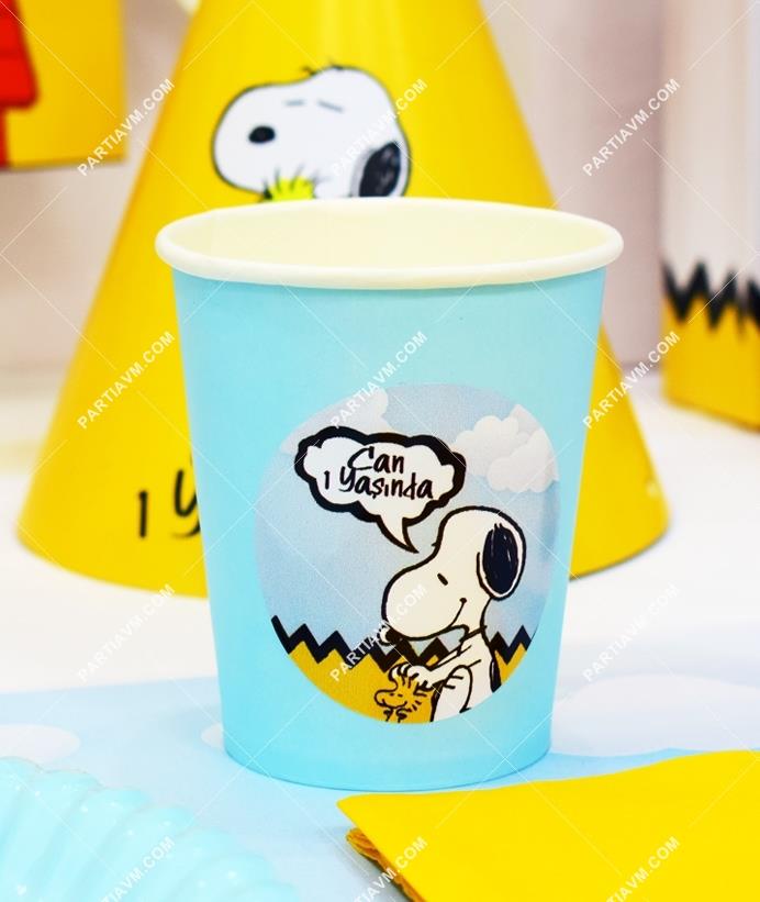 Snoopy Doğum Günü Etiketli Karton Bardak 5 Adet