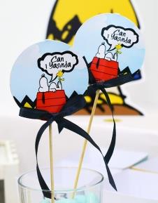Partiavm Snoopy Doğum Günü Kürdan Süs Seti Büyük Boy 10 Adet