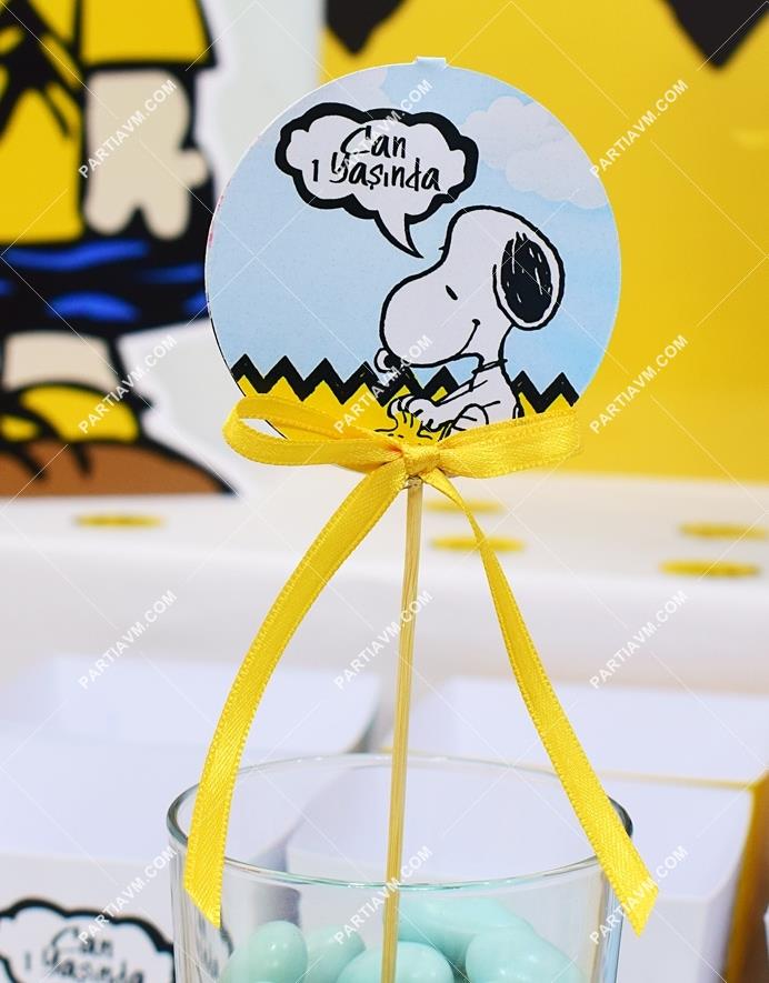 Snoopy Doğum Günü Kürdan Süs Seti Büyük Boy 10 Adet