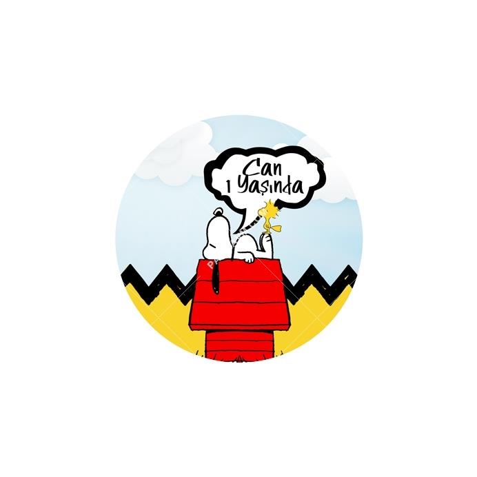 Snoopy Doğum Günü Yuvarlak Etiket 3.5 cm 15 Adet