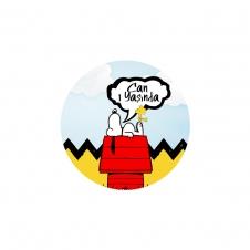 Partiavm Snoopy Doğum Günü Yuvarlak Etiket 3.5 cm 15 Adet