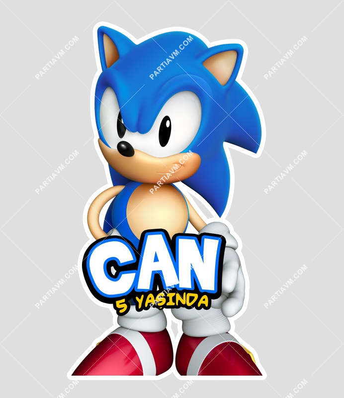 Sonic Doğum Günü Süsleri 100cm Ayaklı Sonic Dekor Pano