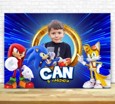 Partiavm Sonic Doğum Günü Süsleri 120 X 85 cm Dev Pano Afiş