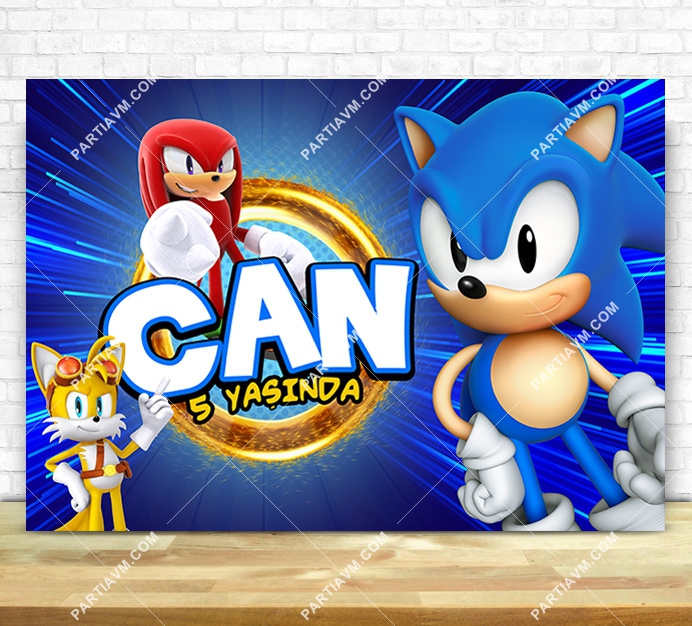 Sonic Doğum Günü Süsleri 120 X 85 cm Dev Pano Afiş