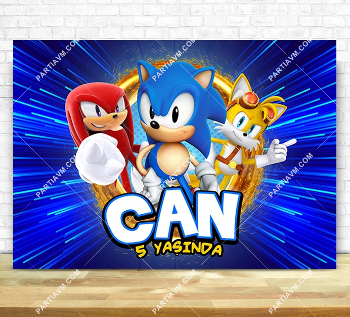 Sonic Doğum Günü Süsleri 120 X 85 cm Dev Pano Afiş