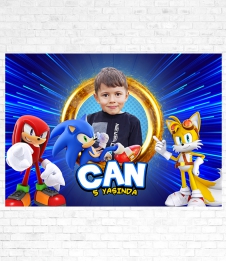 Partiavm Sonic Doğum Günü Süsleri 120x85 cm Büyük Boy Kağıt Afiş