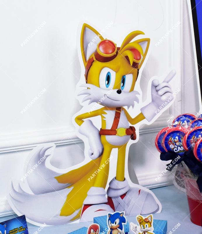 Sonic Doğum Günü Süsleri 45cm Ayaklı Karakter Dekor Pano