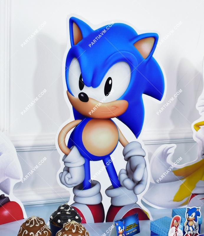 Sonic Doğum Günü Süsleri 50cm Ayaklı Sonic Dekor Pano