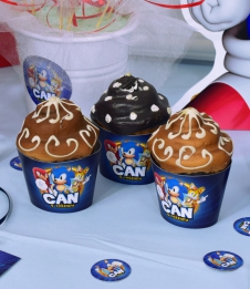 Partiavm Sonic Doğum Günü Süsleri Cupcake Sargısı 10 Adet