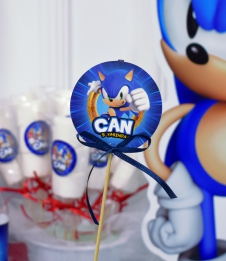 Partiavm Sonic Doğum Günü Süsleri Kürdan Süs Seti Büyük Boy 10 Adet