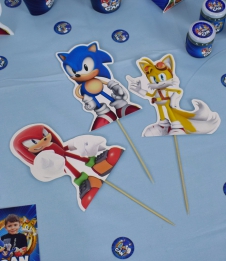 Partiavm Sonic Doğum Günü Süsleri Kürdan Süs Seti Karton Karakterler 6 Adet satın al