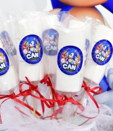 Partiavm Sonic Doğum Günü Süsleri Marshmallow Etiketli 10 Adet Kurdeleli Çubuklu İkramlık satın al