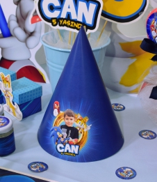 Partiavm Sonic Doğum Günü Süsleri Parti Şapkası 5 Adet